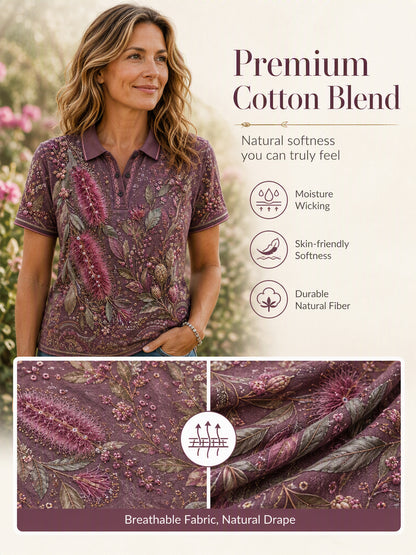 Women's Australian Plants Polo T-Shirt