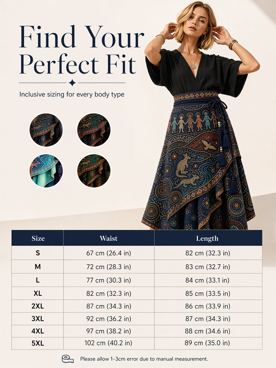 Women's Australia Naidoc Week Art Printed Irregular Skirt