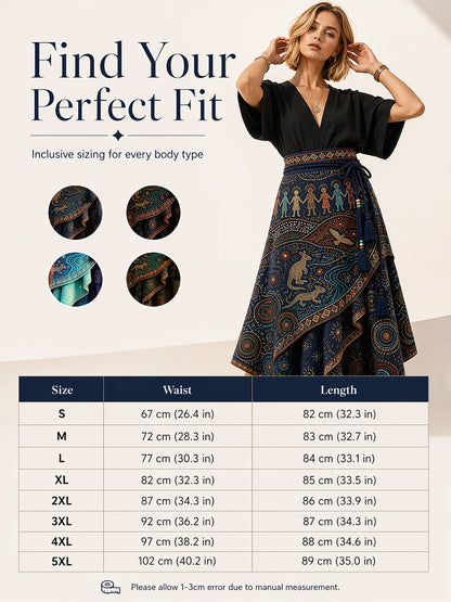 Women's Australia Naidoc Week Art Printed Irregular Skirt