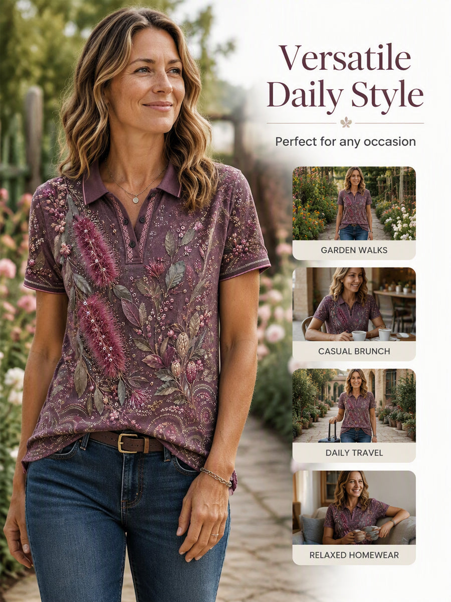 Women's Australian Plants Polo T-Shirt