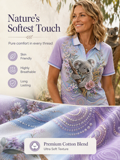 Women's Australian Koala Art Polo T-Shirt