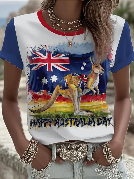 Women's Happy Australia Day short-sleeved T-shirt