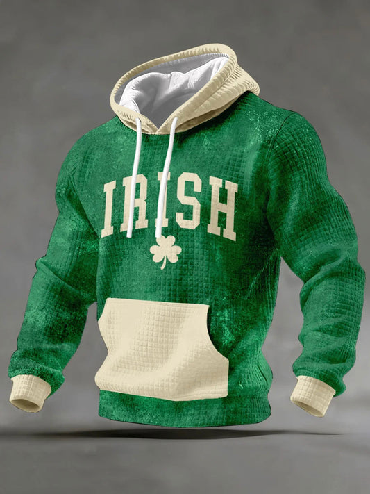 Men's St. Patrick's Day Shamrock Print Casual Hoodie