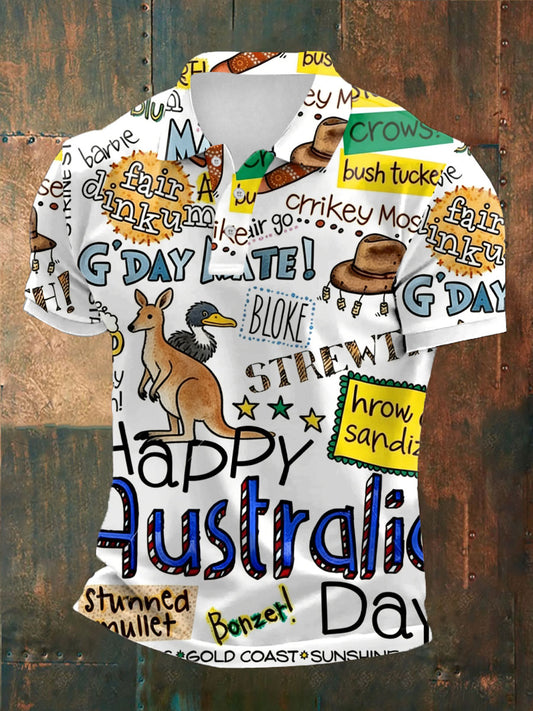 Men's Happy Australia Day polo shirt