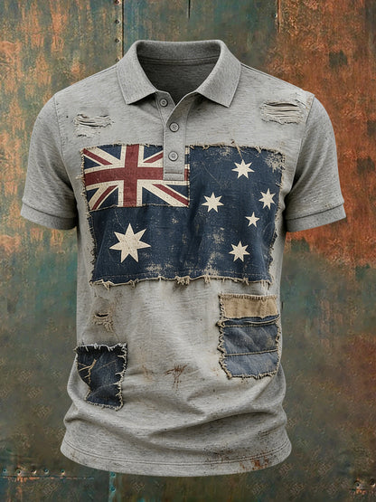 Men's Vintage-Style Australian Vacation And Leisure Comfortable Polo Shirt