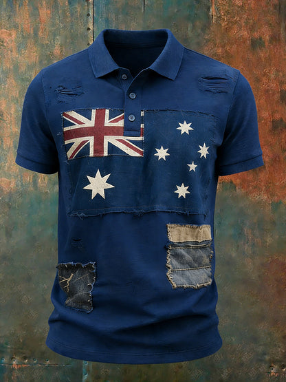 Men's Vintage-Style Australian Vacation And Leisure Comfortable Polo Shirt
