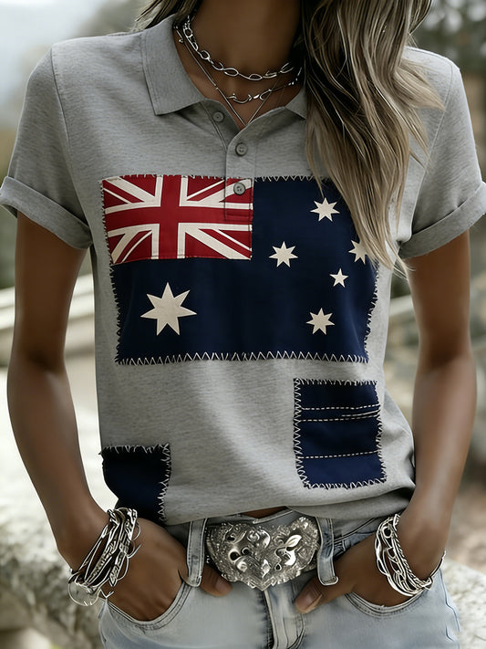 Women's Vintage-Style Australian Vacation And Leisure Comfortable Polo Shirt