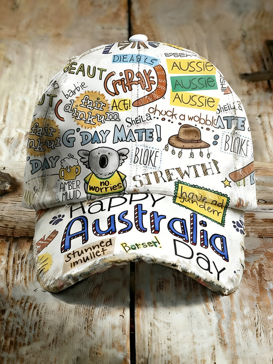 Unisex Vintage Australian Vacation Pattern Printed Hat