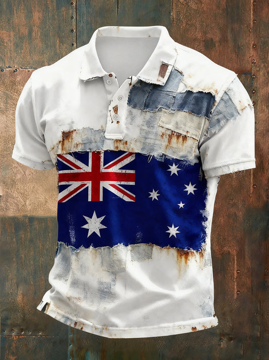 Men's Vintage Australian Holiday Smart Casual Polo Shirt