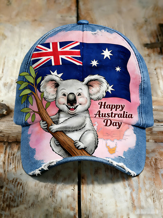 Unisex Vintage Australian Vacation Pattern Printed Hat