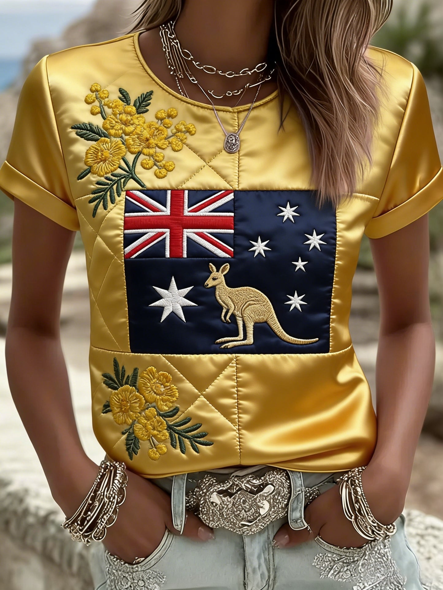 Women's  Vintage Australian Holiday Casual Short-Sleeve T-Shirt