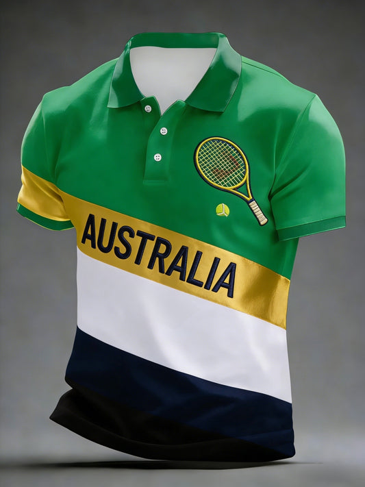 Men's Australian Open Printed Short-Sleeve T-Shirt