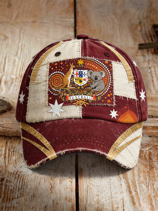 Unisex Vintage Australian Vacation Pattern Printed Hat
