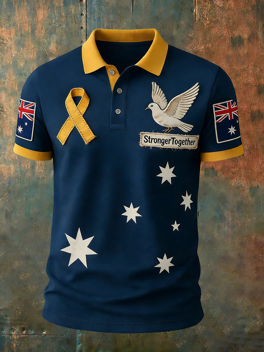 Men's Australian Peace Dove "We Are Together" Casual Polo Shirt