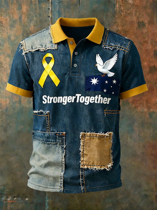 Men's Australian Peace Dove "We Are Together" Casual Polo Shirt