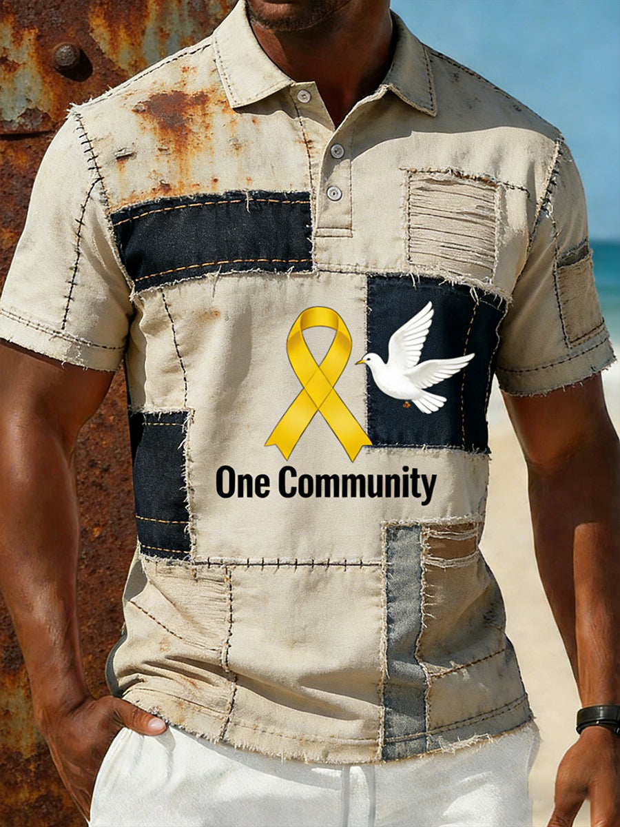 Men's Australian Peace Dove "We Are Together" Casual Polo Shirt