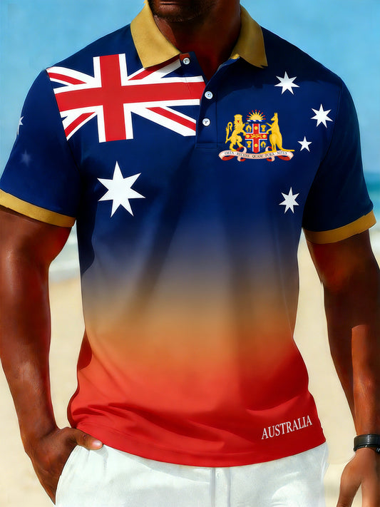 Men's Vintage Australian Holiday Smart Casual Polo Shirt