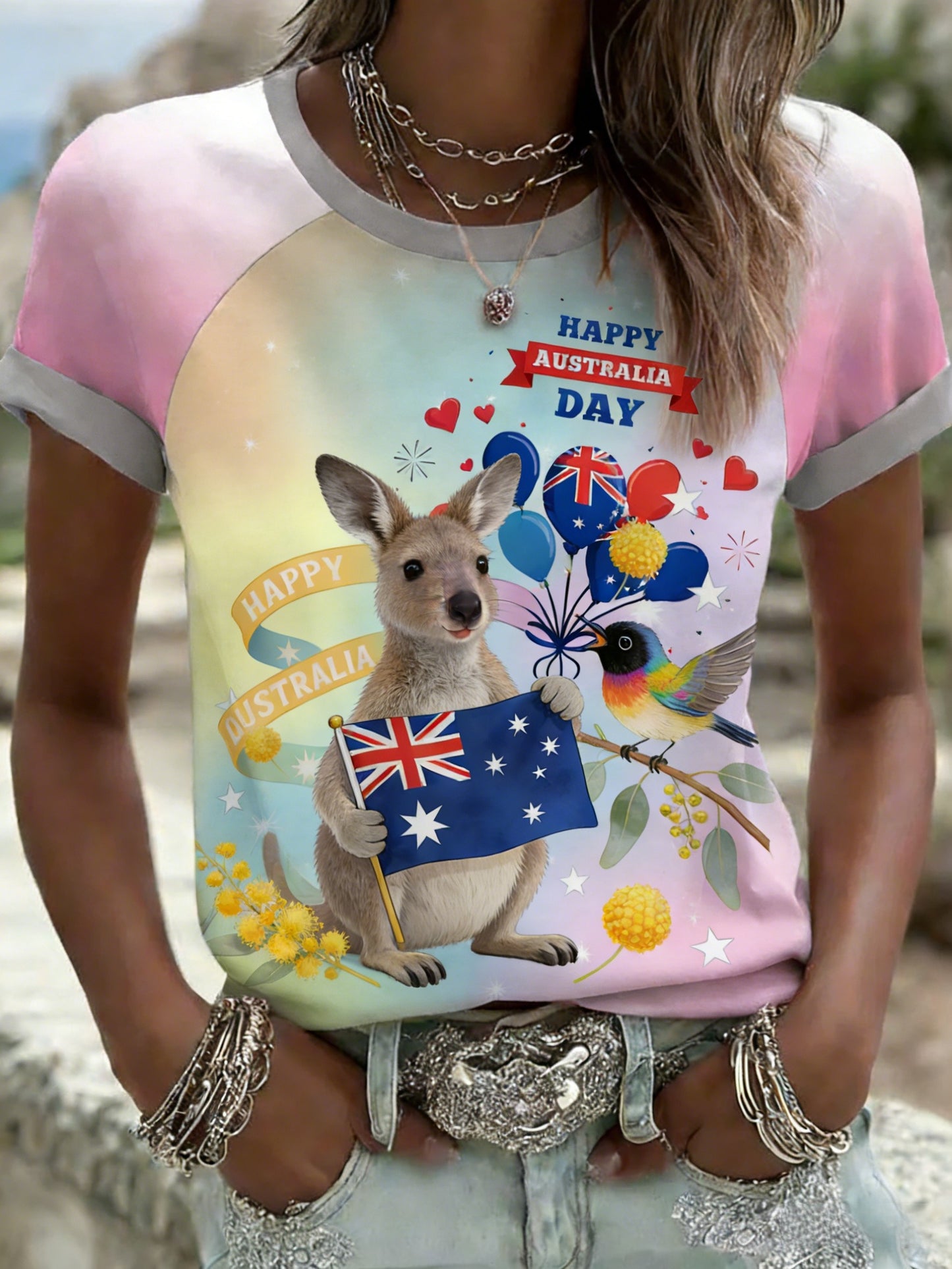 Women's  Vintage Australian Holiday Casual Comfortable Short Sleeve T-Shirt