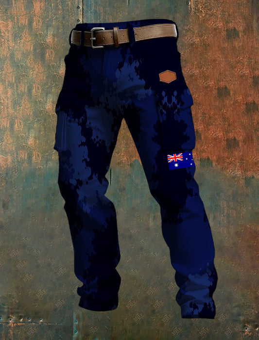 Men's Casual Trousers With Australian-Inspired Prints.