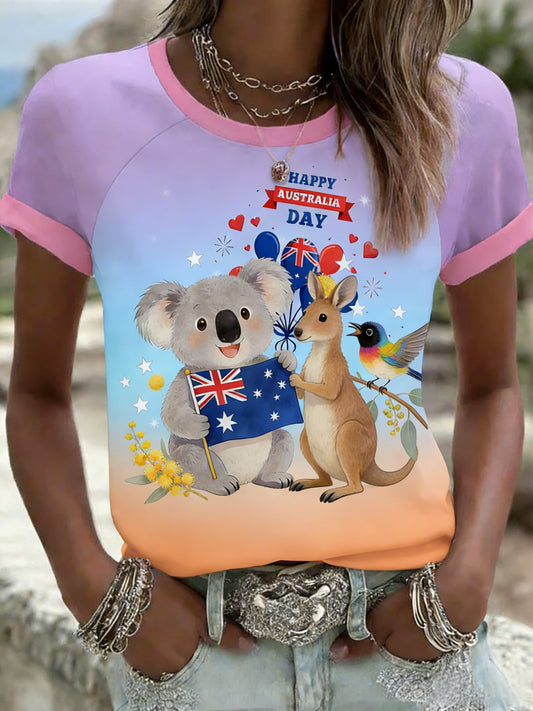 Women's  Vintage Australian Holiday Casual Comfortable Short Sleeve T-Shirt