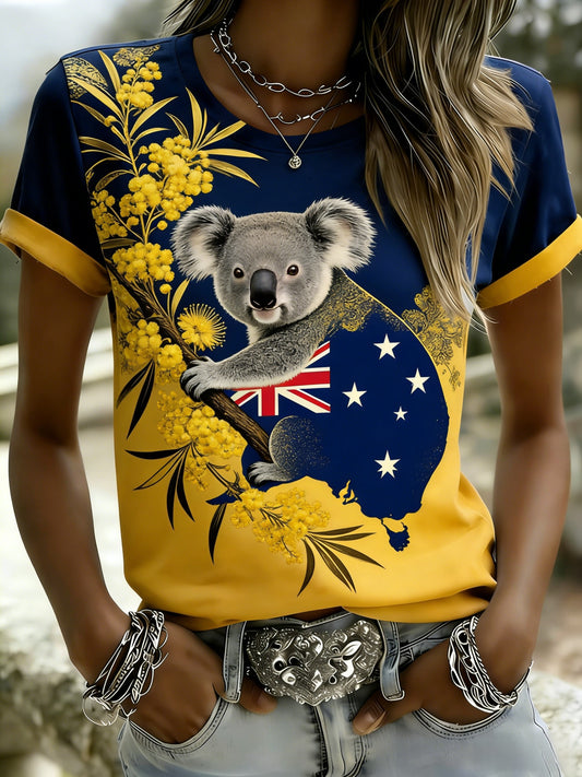 Women's  Vintage Australian Holiday Casual Comfortable Short Sleeve T-Shirt