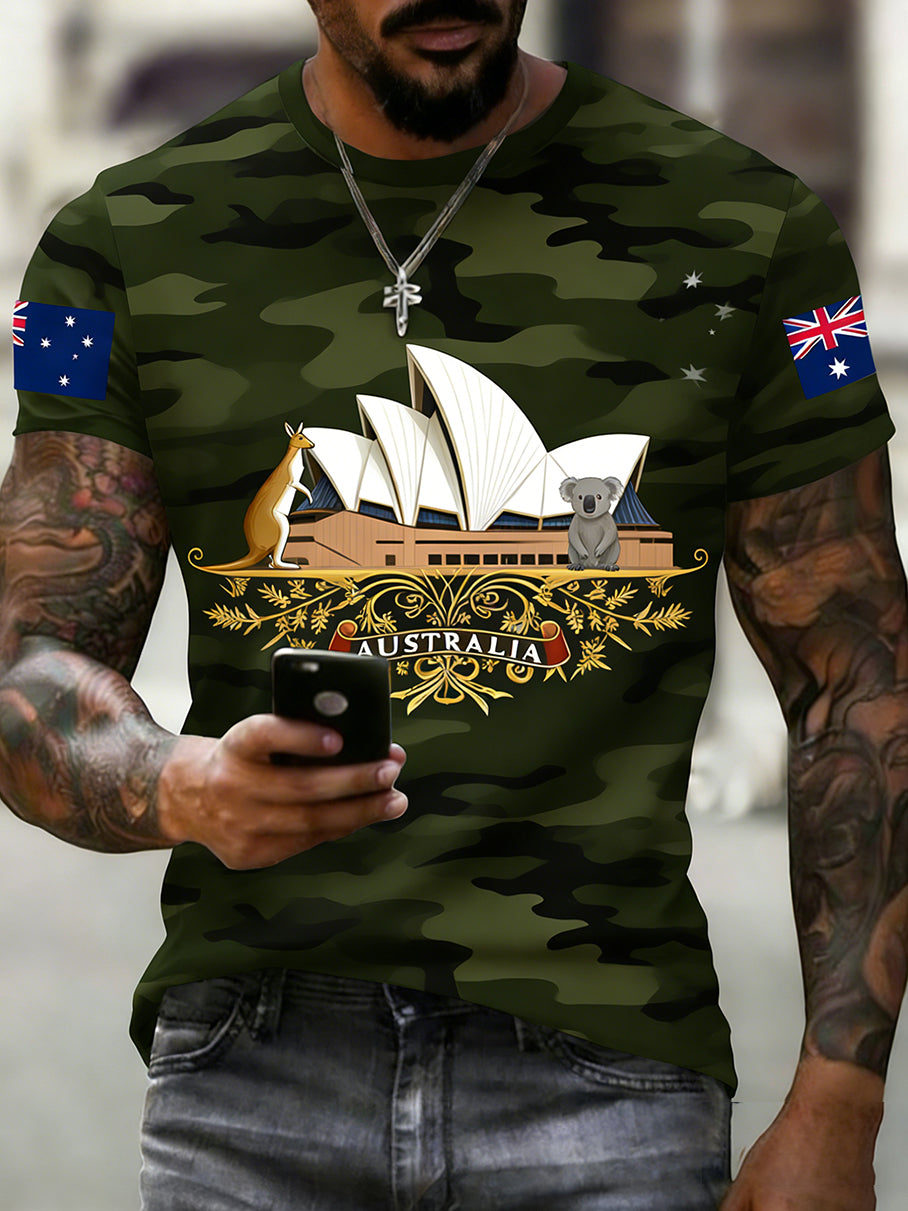 Men's Retro Australian Holiday Casual Fashion T-shirt