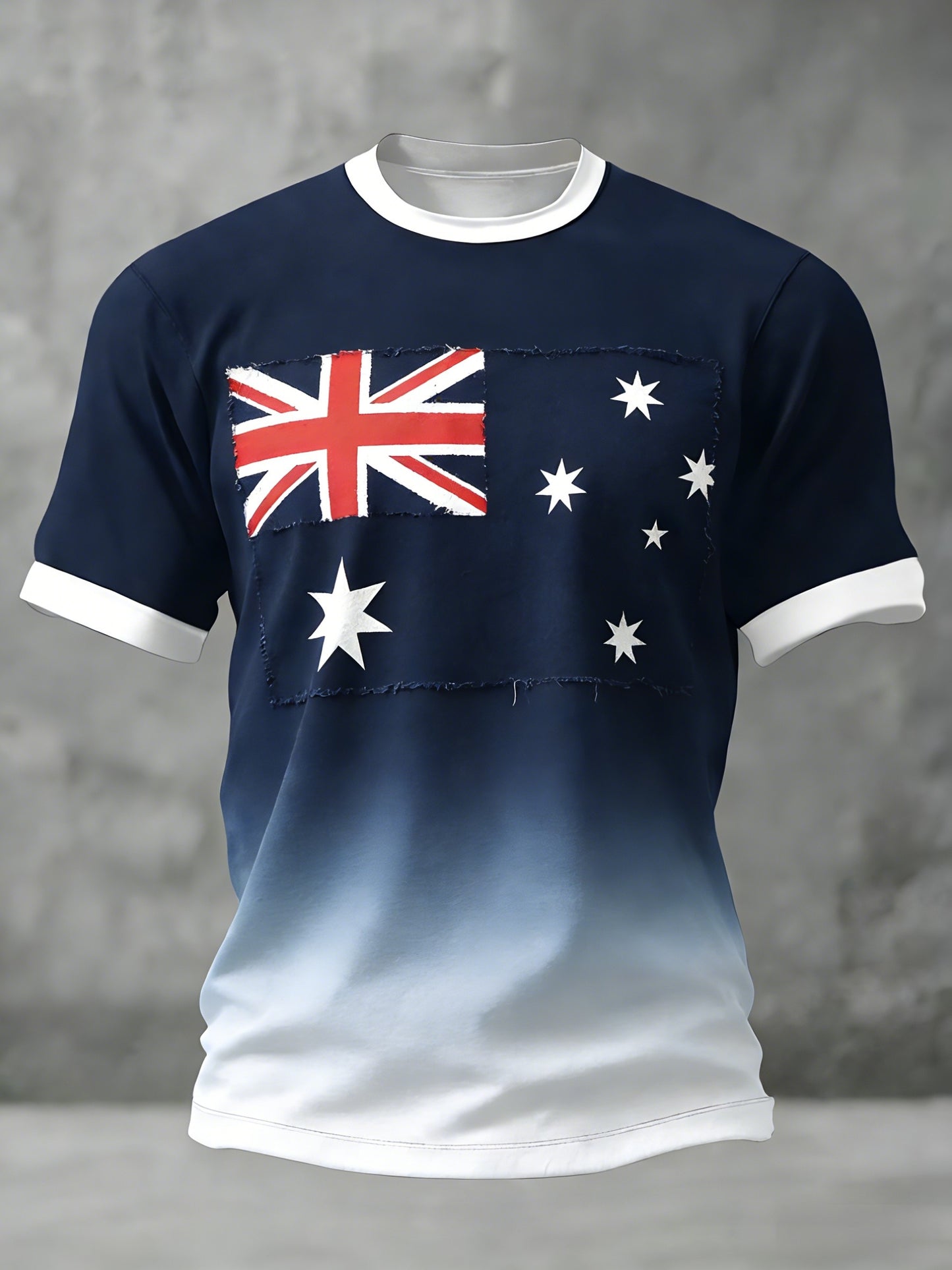 Men's Vintage Australian Holiday Gradient Art Casual Short-Sleeve T-Shirt