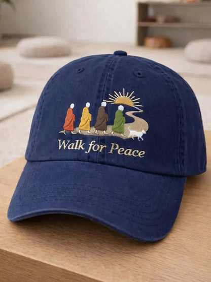 Walk For Peace Monks With Aloka Dog Hat