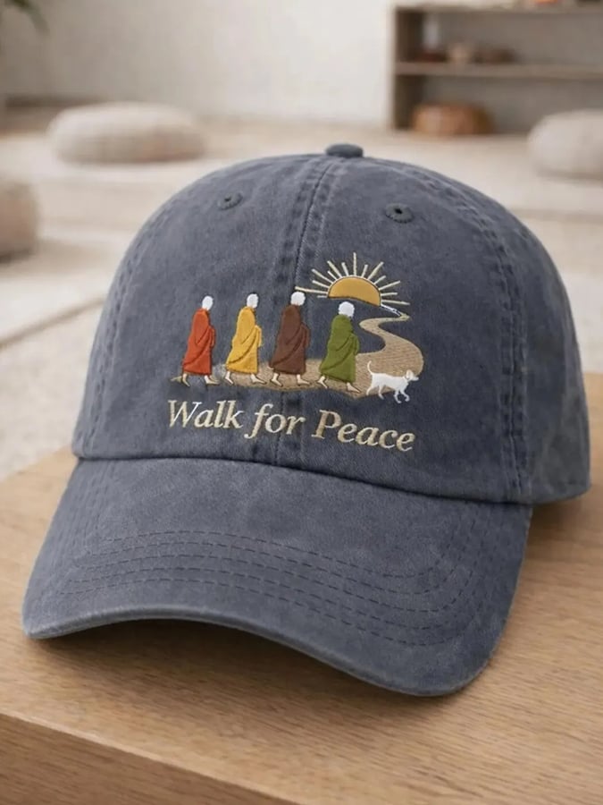 Walk For Peace Monks With Aloka Dog Hat