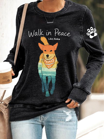 Women's Walk for Peace Like Aloka Polyester Waisted Sweatshirt