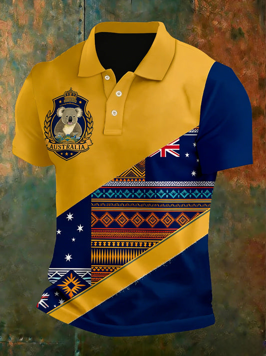 Men's Vintage Australian Holiday Casual Short-Sleeve Polo Shirt