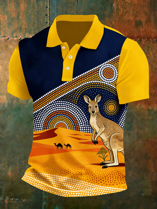 Men's Vintage Australian Holiday Casual Short-Sleeve Polo Shirt