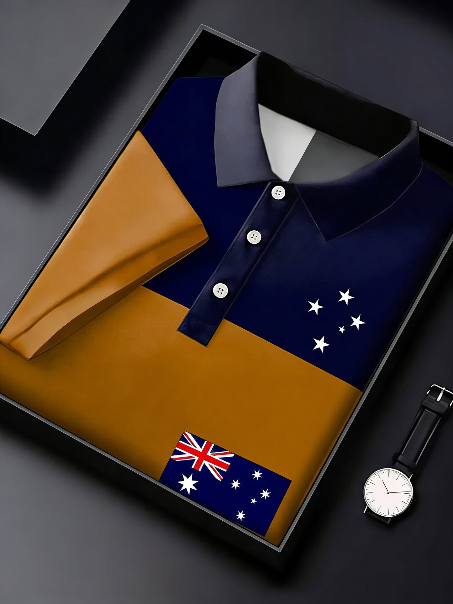 Men's Vintage Australian Holiday Casual Comfortable Short Sleeve Polo Shirt