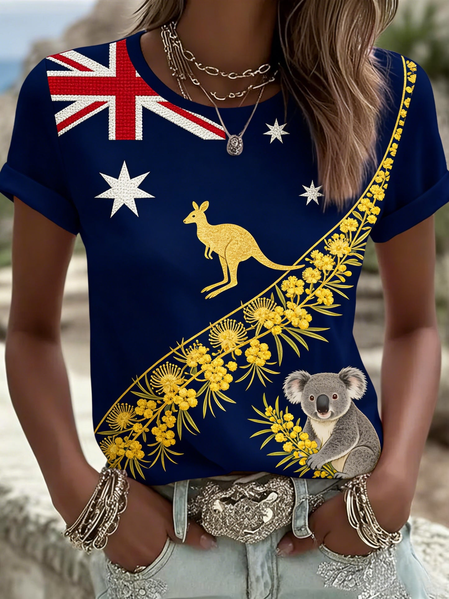 Women's  Vintage Australian Holiday Casual Comfortable Short Sleeve T-Shirt
