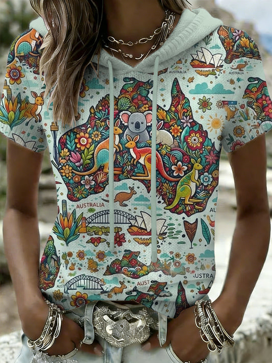 Women's  Vintage Australian Holiday Casual Comfortable Short Sleeve T-Shirt