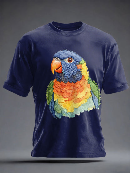 Unisex Rainbow Lorikeet Art Printed T-shirt