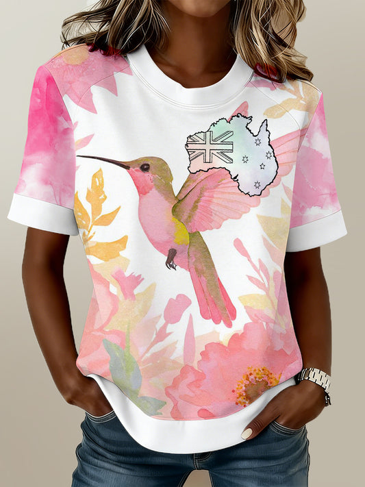 Women's Australian-Themed Graphic Print T-Shirt