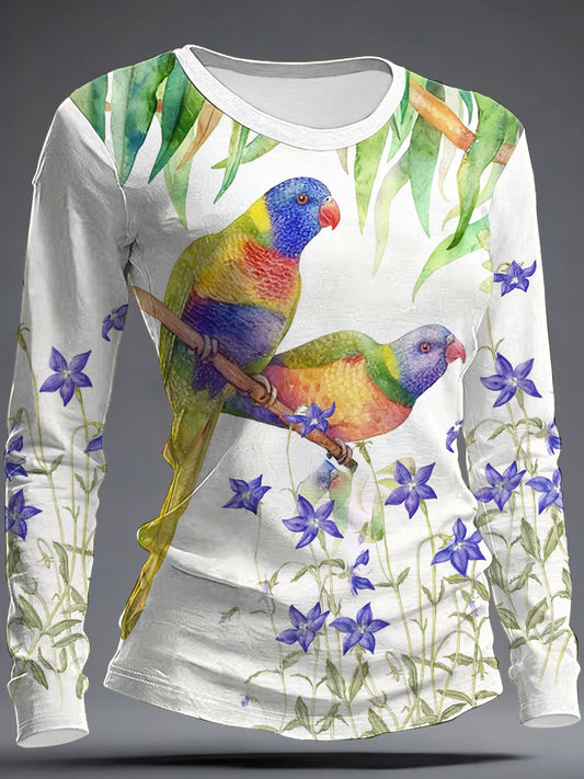 Women's Australia Art Canberra Day Royal Bluebell ainbow Lorikeet Printed Tops