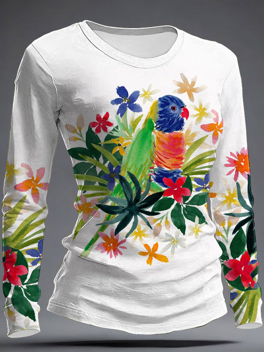 Women's Australia Art Canberra Day Rainbow Lorikeet Printed Tops