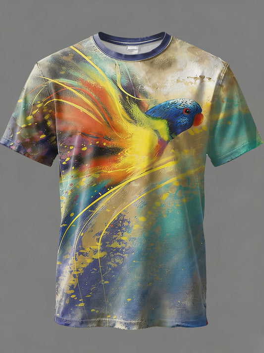 Unisex Australia Art Canberra Day Rainbow Lorikeet Printed T-shirt