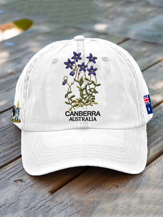 Unisex Australia Art Canberra Day Royal Bluebell Print Hat