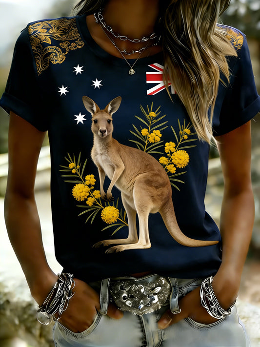 Women's  Vintage Australian Holiday Casual Comfortable Short Sleeve T-Shirt