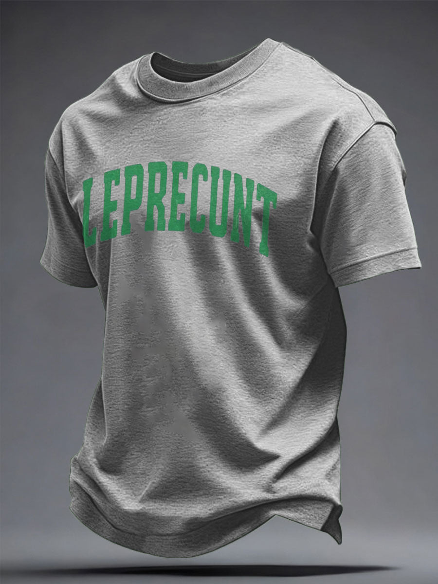 Men's Funny St.Patricks Day Leprecunt Printed T-shirt
