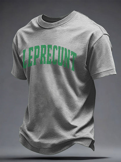 Men's Funny St.Patricks Day Leprecunt Printed T-shirt
