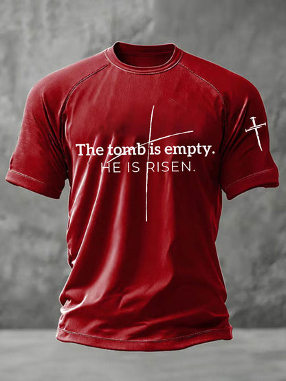 Men's 'He Is Risen' Printed Casual T-Shirt