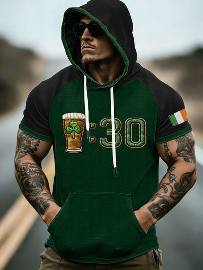 Men's St. Patrick's Day Short Sleeves Hooded Top