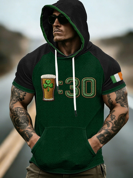 Men's St. Patrick's Day Short Sleeves Hooded Top