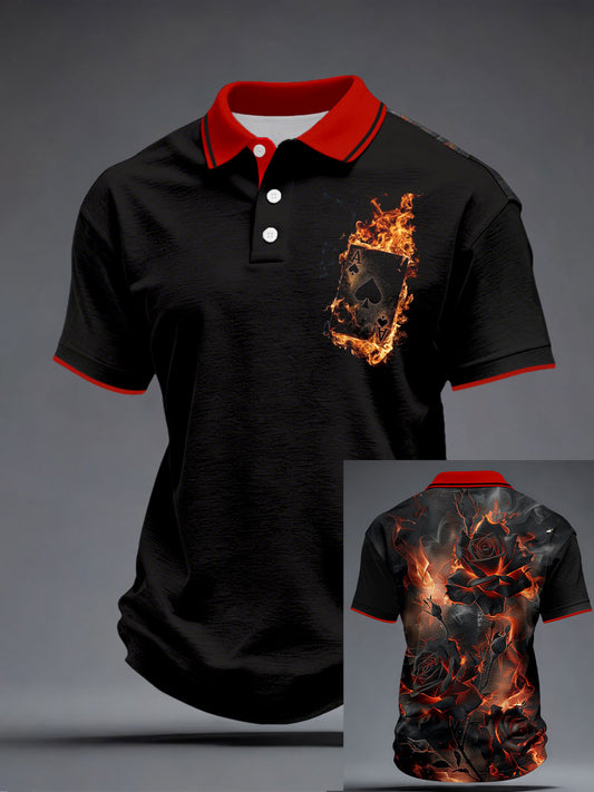 Men's Spade A Playing Card Rose Tops