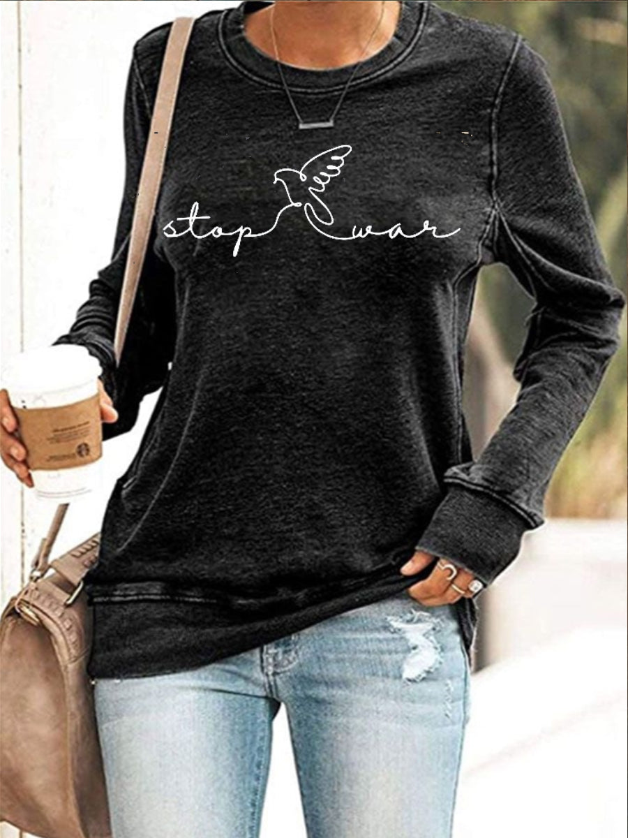 Women's No War Polyester Waisted Sweatshirt