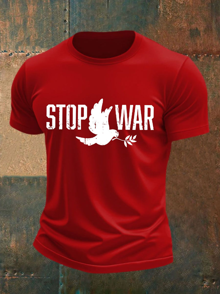 Men's No War cotton short-sleeved T-shirt